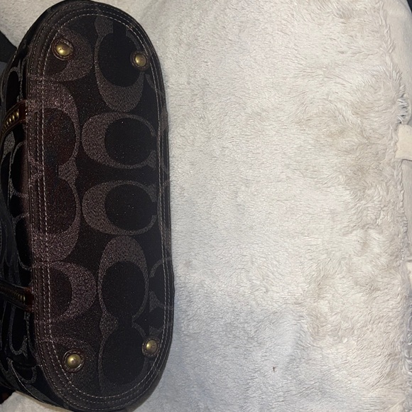 Authentic Coach Signature C Canvas w/ Leather Straps Purse Chocolate G0768-11505 - Picture 7 of 7
